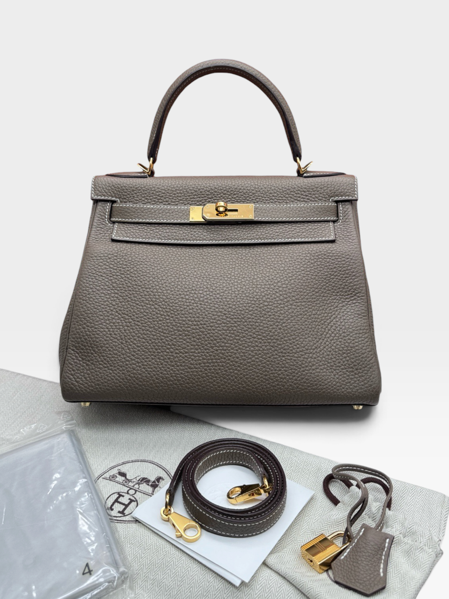 Pre-Owned HERMES Kelly 28 / Stamp A / 大象灰 / Product Code: Y090101