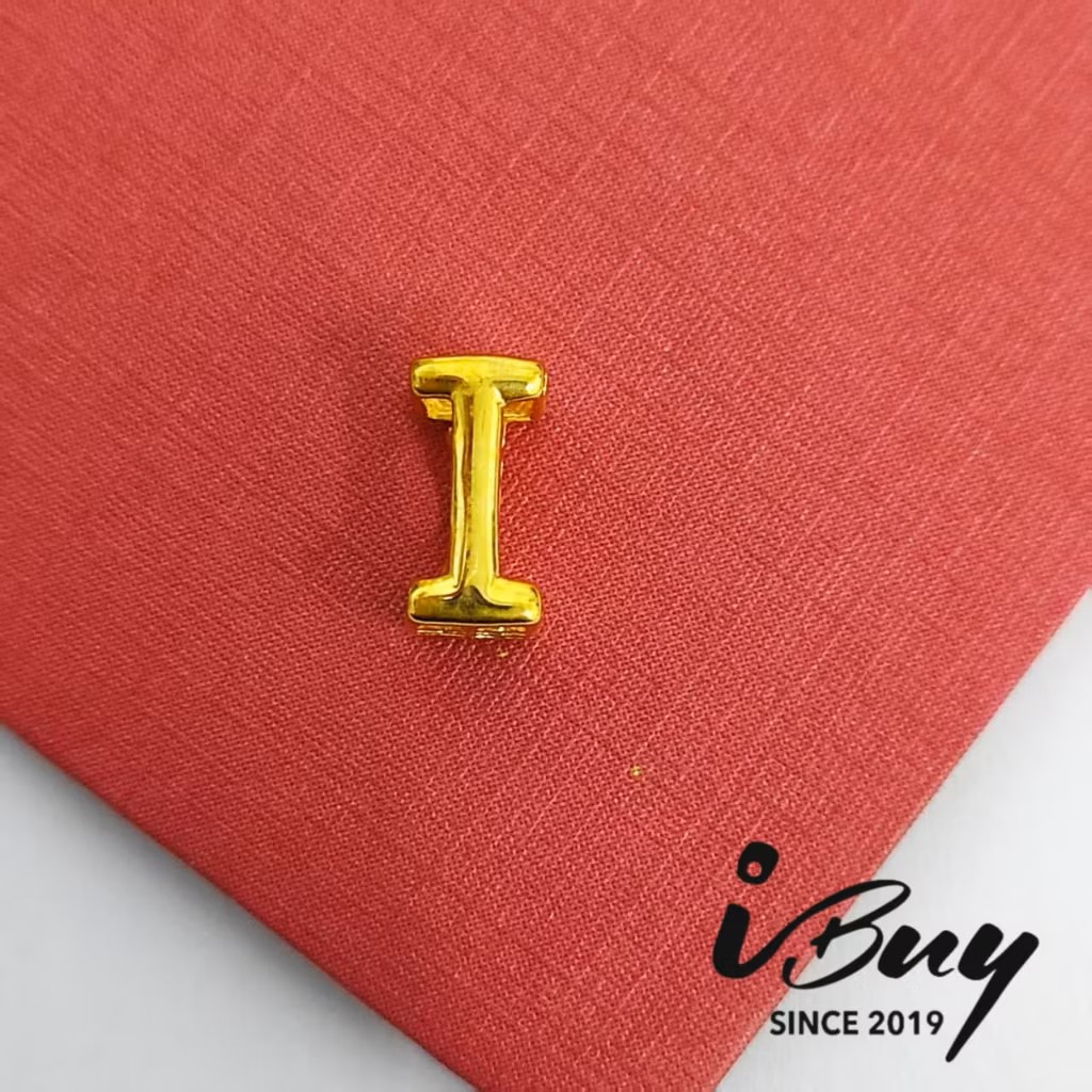 916 GOLD I ALPHABET CHARM BEAD 916 金 I 字母串咀