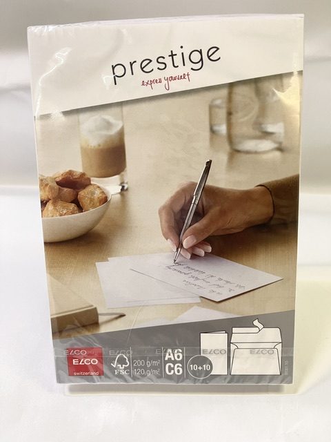 ELCO 瑞士艾奥柯牌 Prestige 系列 A6 對摺咭連自動黏貼高白信封套装