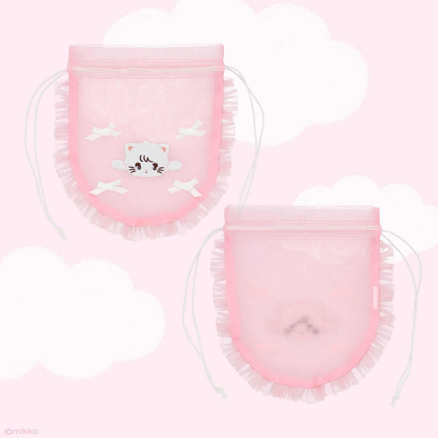 🎀【預訂】Lil ala mode❤︎mikko 天使系列圓形索繩包 - Mousse