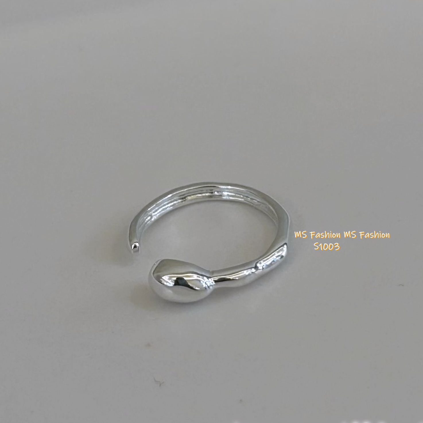 S1003 韓國🇰🇷S925純銀銀豆前開口戒指