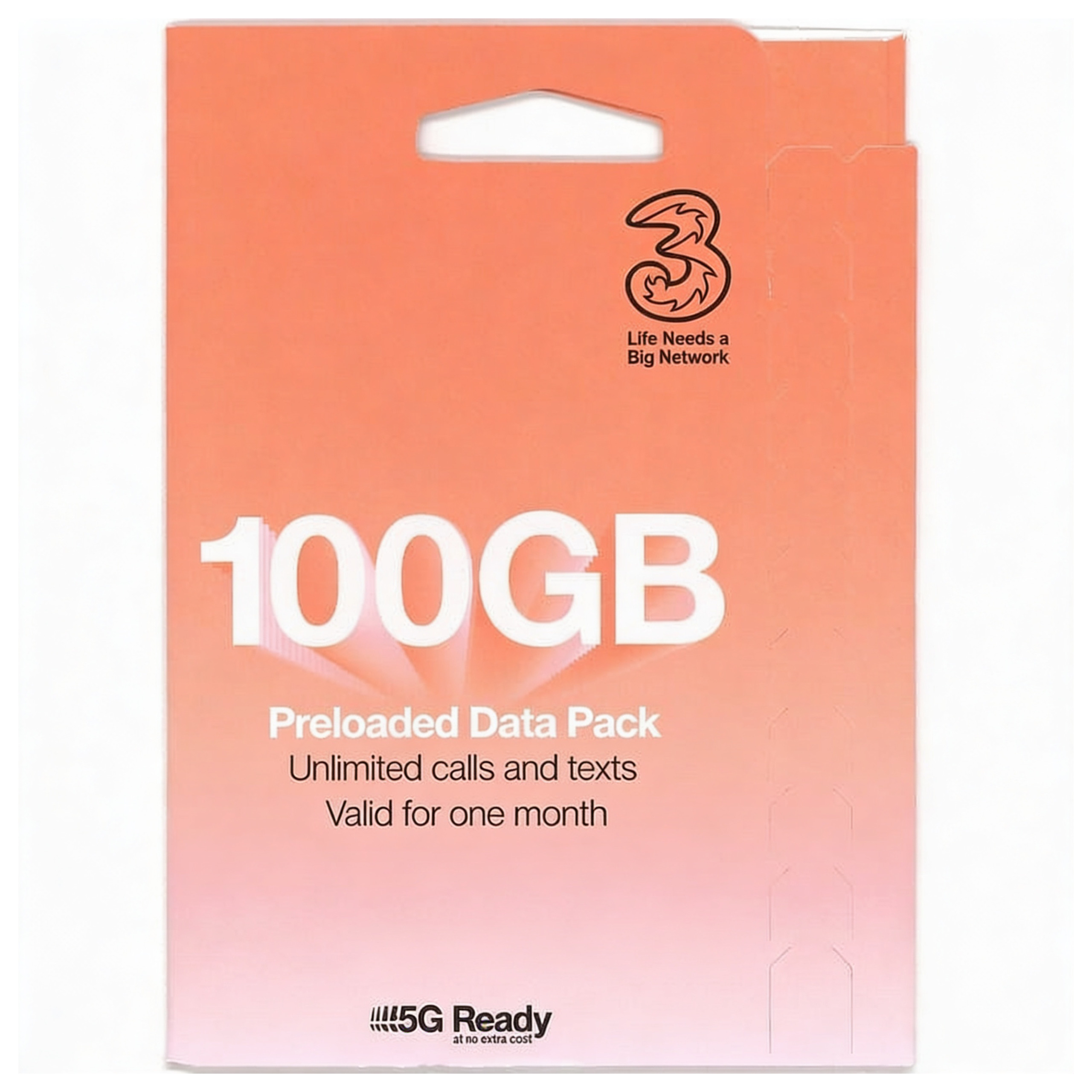 3UK Three 英國+歐洲30日100GB data (即插即用)無限英國通話，其中12GB可以歐洲（提供英國電話號碼）順豐速遞免運費