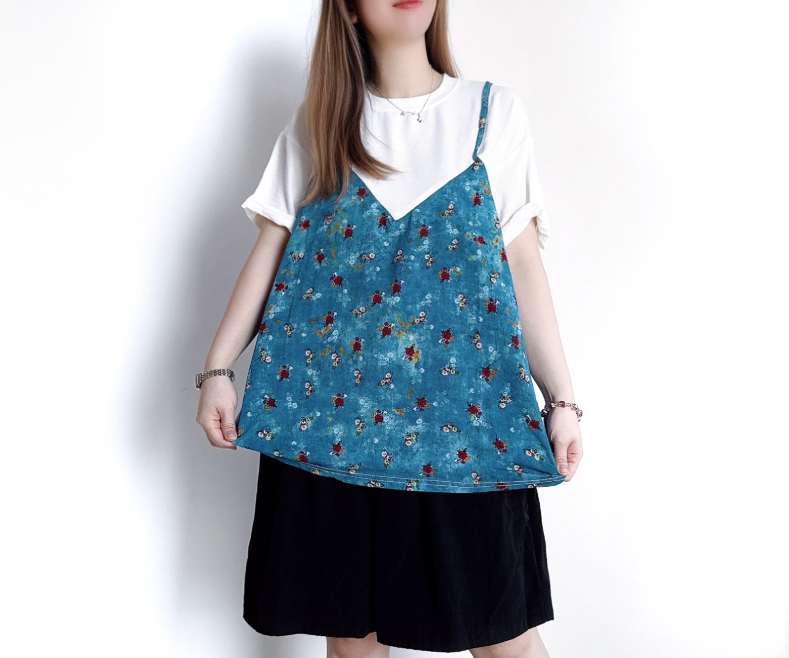 🌼初春優惠🍀 假兩件吊有彩花Tee