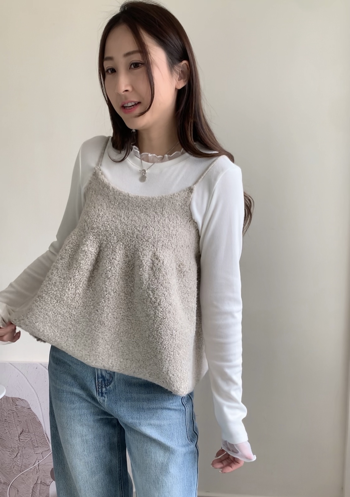 毛巾料吊帶娃娃Top- 卡其