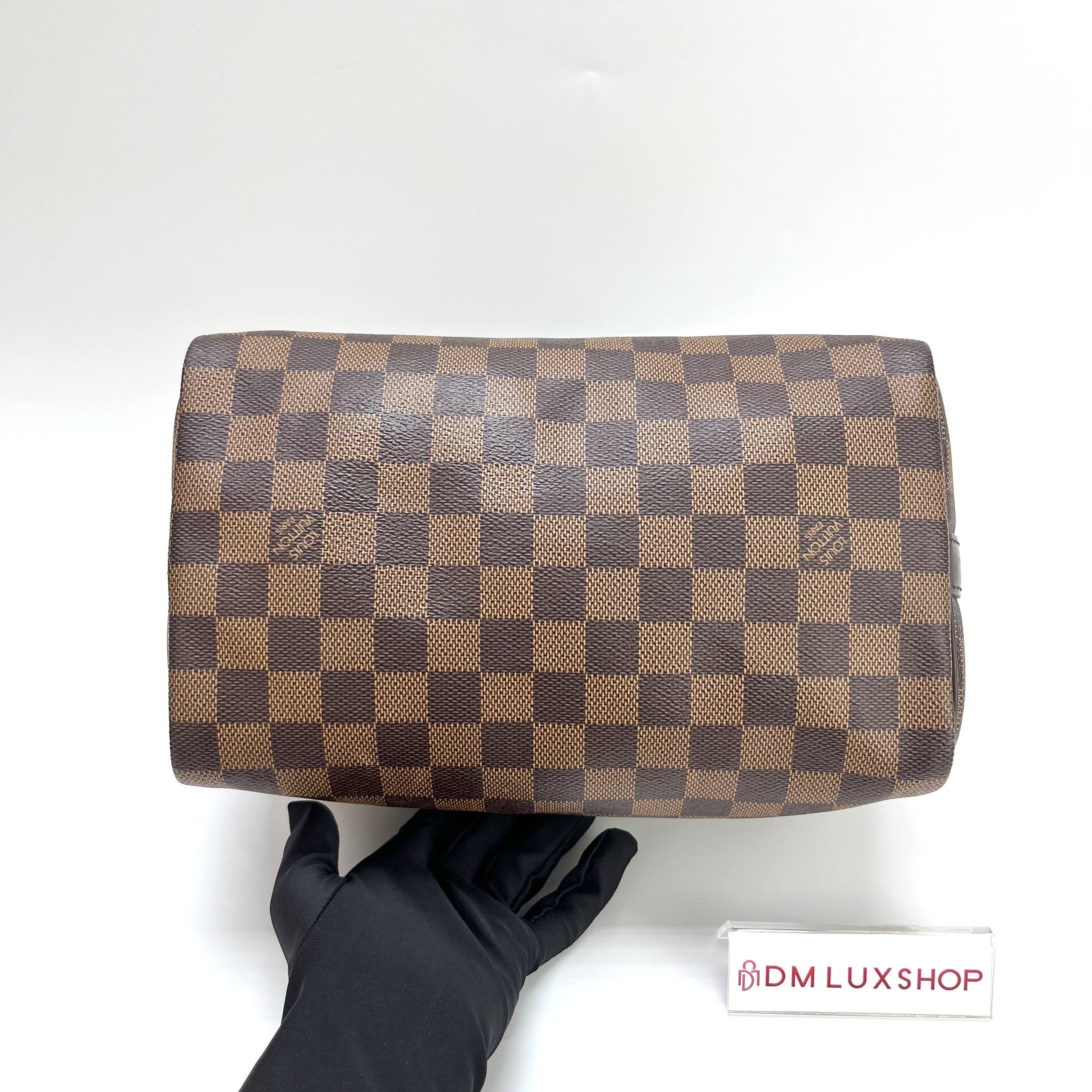 LV Damier Ebene Speedy 25 w/ Strap GHW
