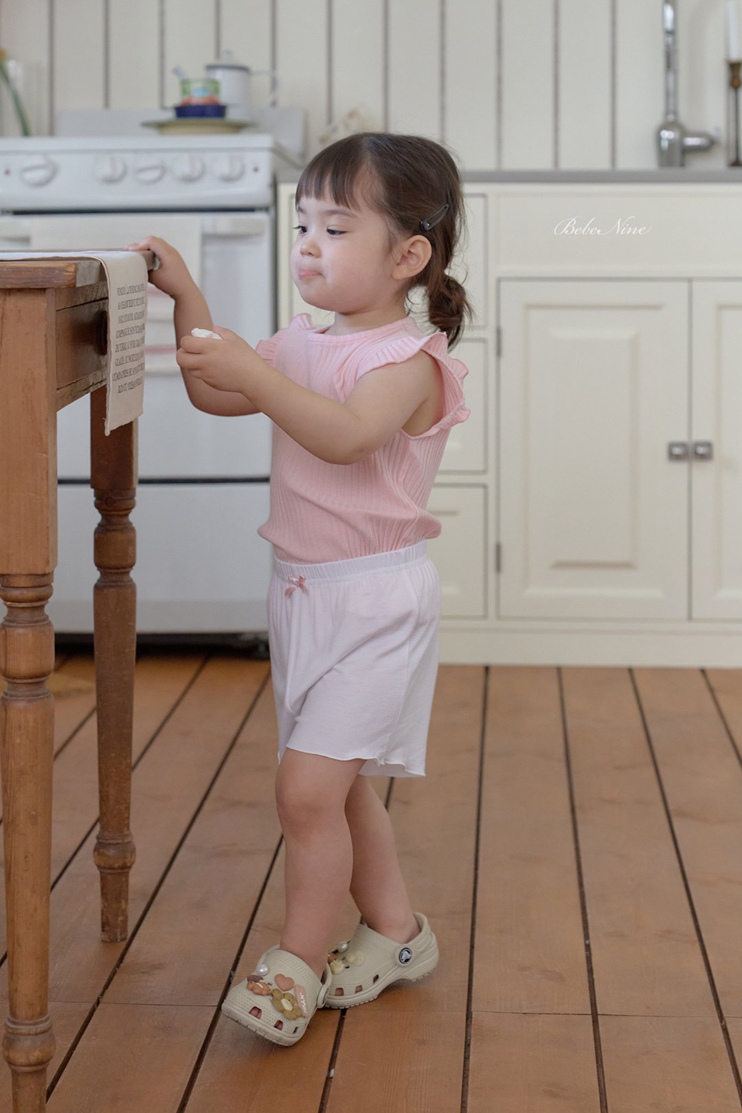 ☀️預訂 韓國直送☀️🇰🇷Bebenine三色絲帶荷葉邊彈性輕薄短褲