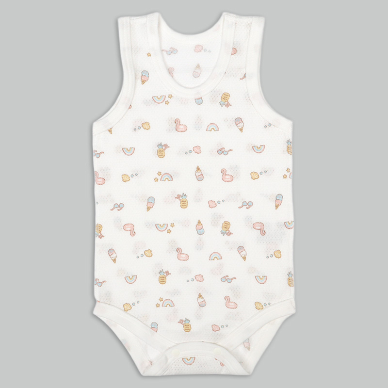 🇯🇵預訂 日本直送🇯🇵雪糕彩虹印花純棉網眼無袖背心包屁衣兩件套