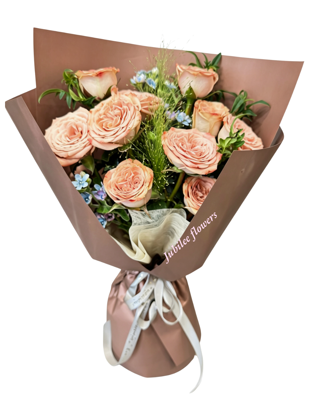 復古奶茶色 卡布奇諾玫瑰花束