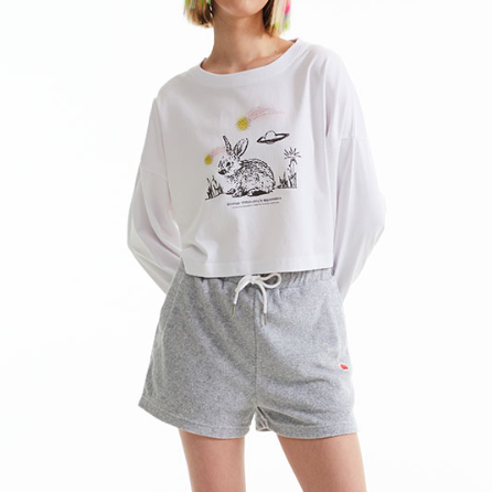 [清貨優惠][KIRSH] WITTY BUNNY SKETCH CROP T-SHIRT (2種)
