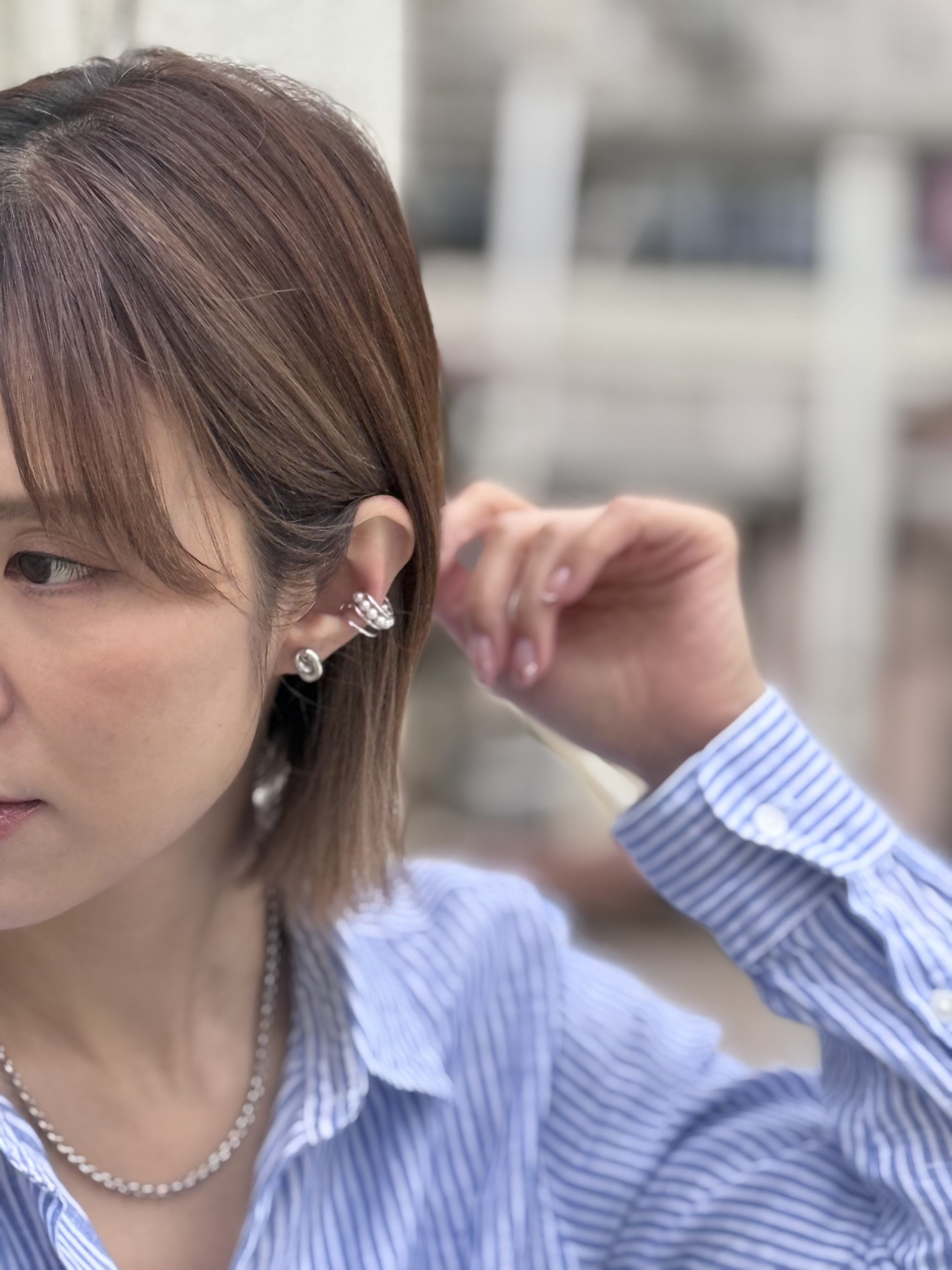 Sliver twist stainless earring