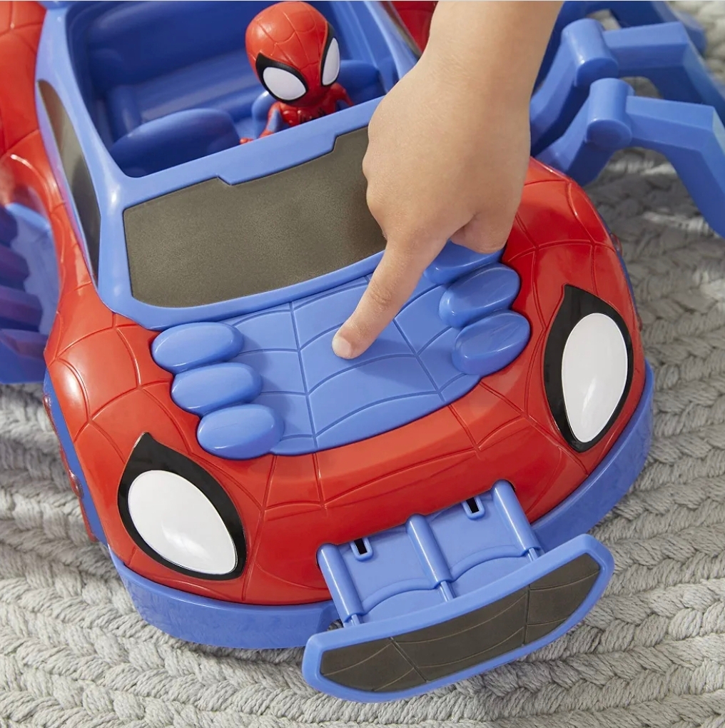 正版 Marvel Spidey and His Amazing Friends 蜘蛛俠 Ultimate Web-Crawler 大型蜘蛛車玩具連公仔 Q版蜘蛛俠玩具
