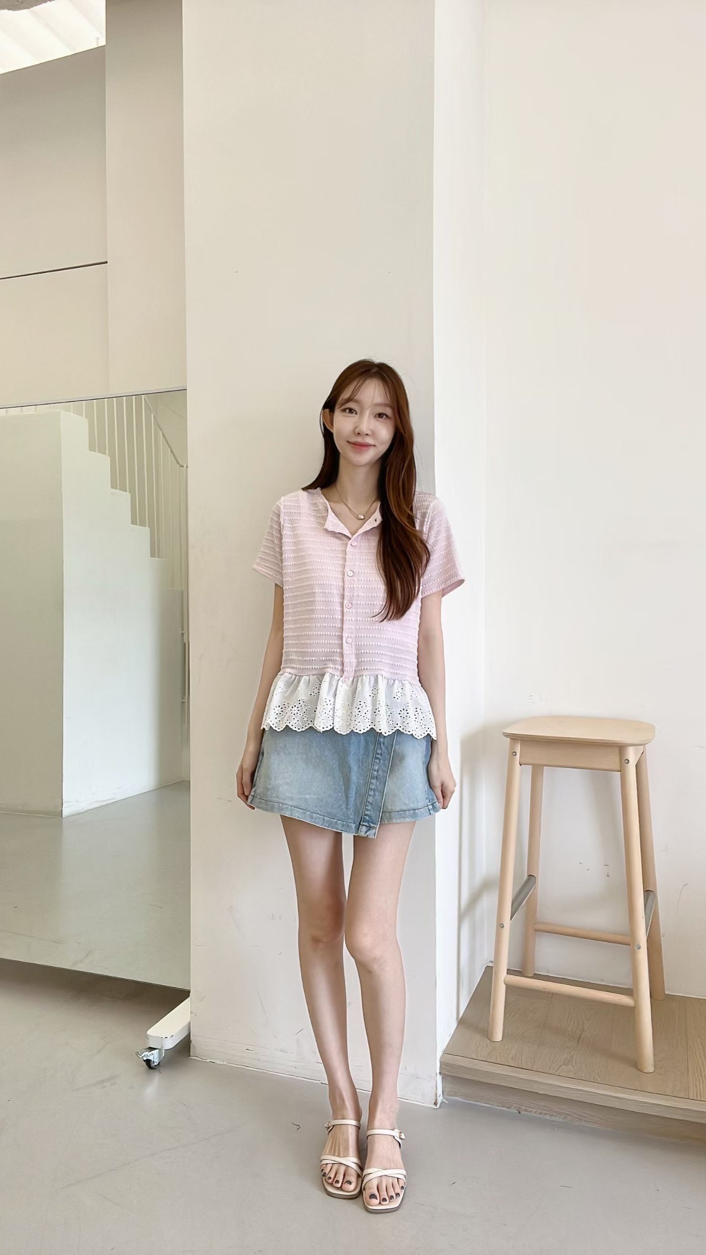 FV21_04 不規則FLAP 牛仔SK 