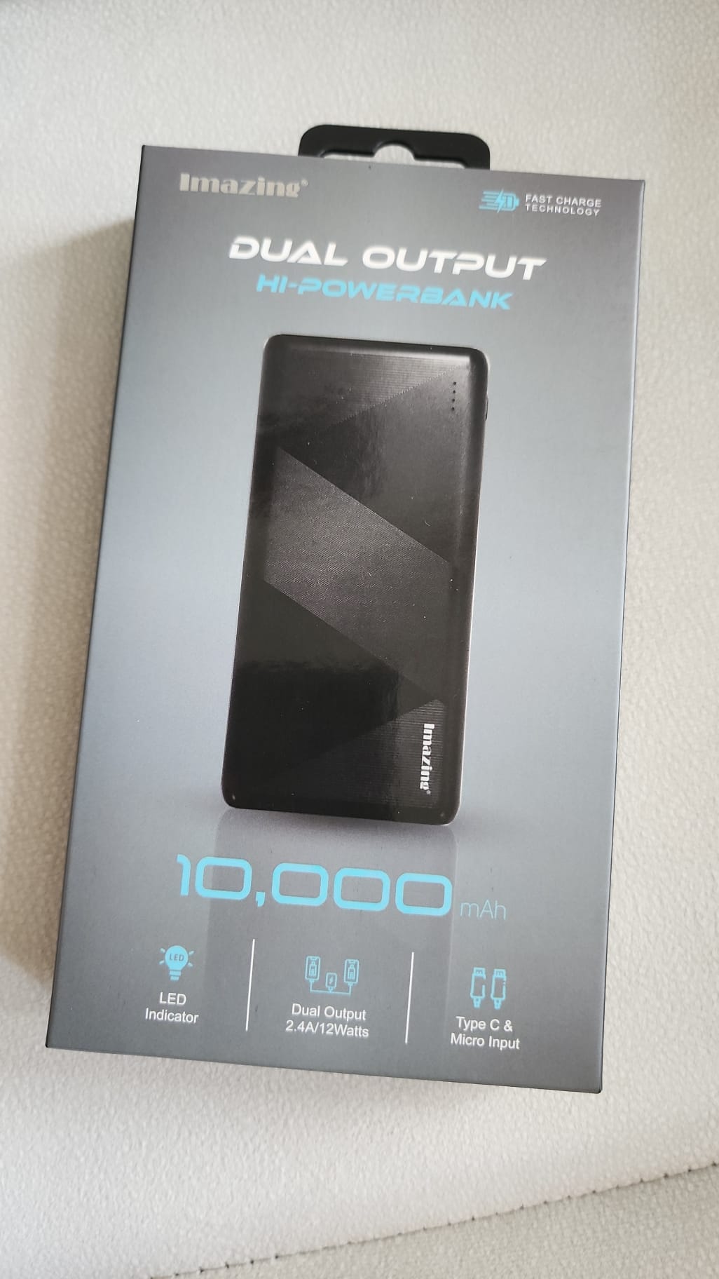 Imazing IM10K-C 10000mah 雙USB輸出 超薄行動電源（黑色）