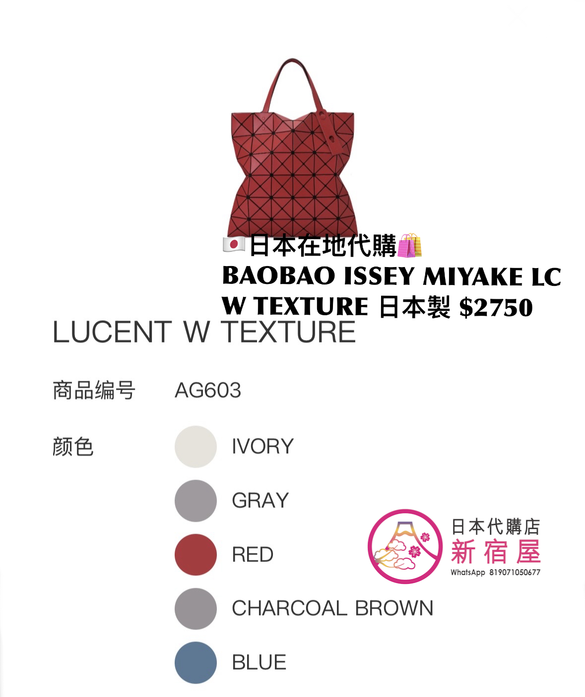 BAOBAO ISSEY MIYAKE LUCENT WITH TEXTURE