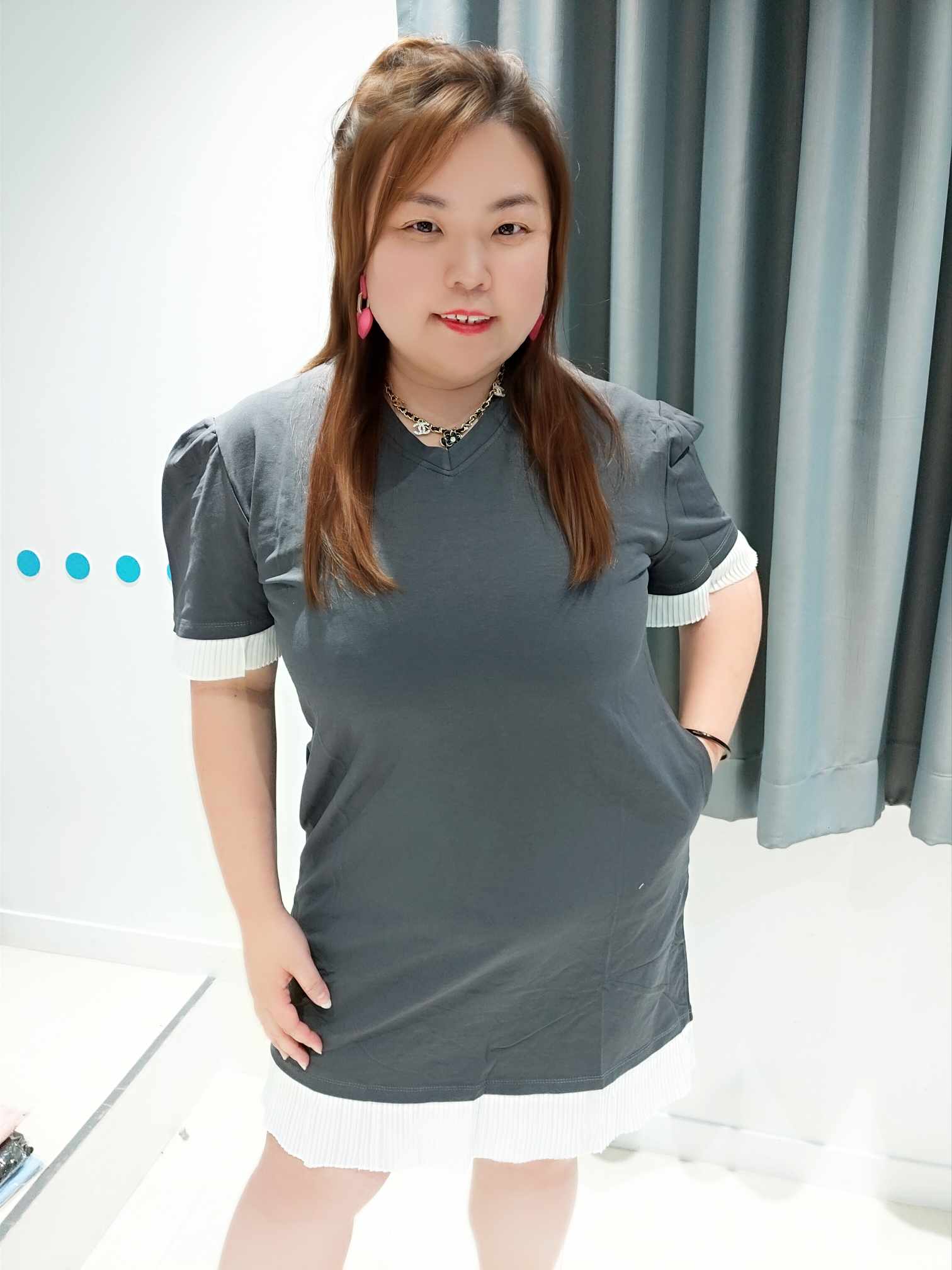 DSC08(3865#) 甜美荷叶边拼接连身裙