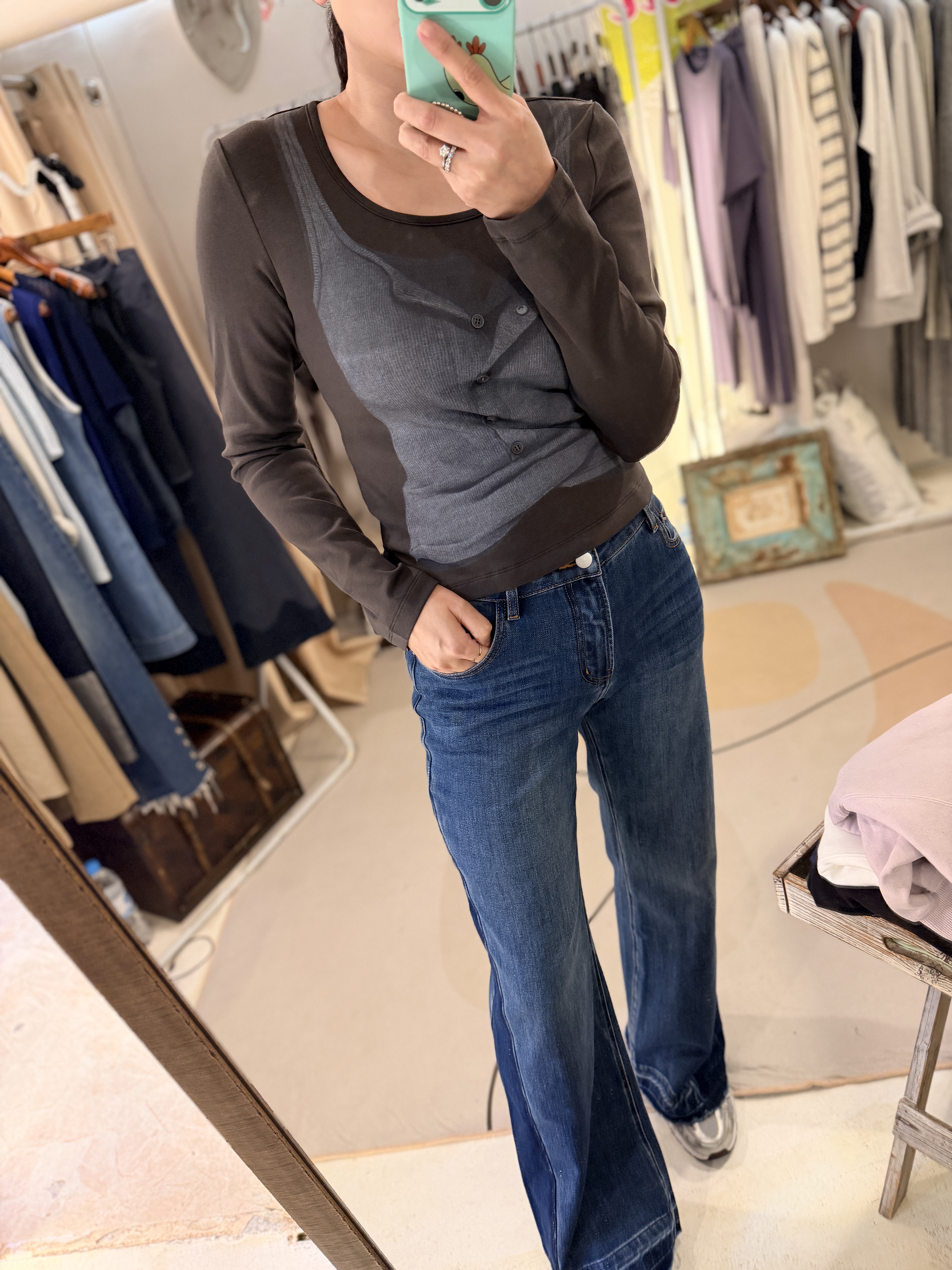 Fake printed skinny tee