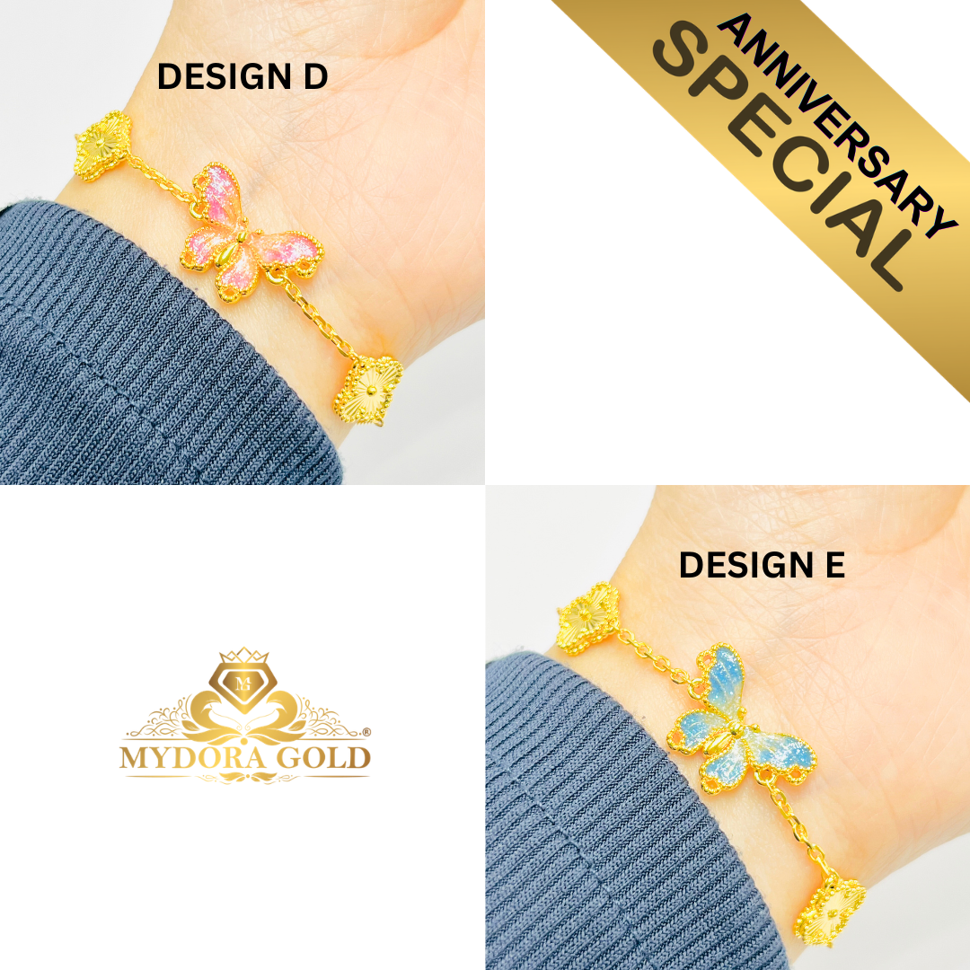 Anniversary Special: MYDORA Rantai Tangan Butterfly Series l EMAS 916/22K