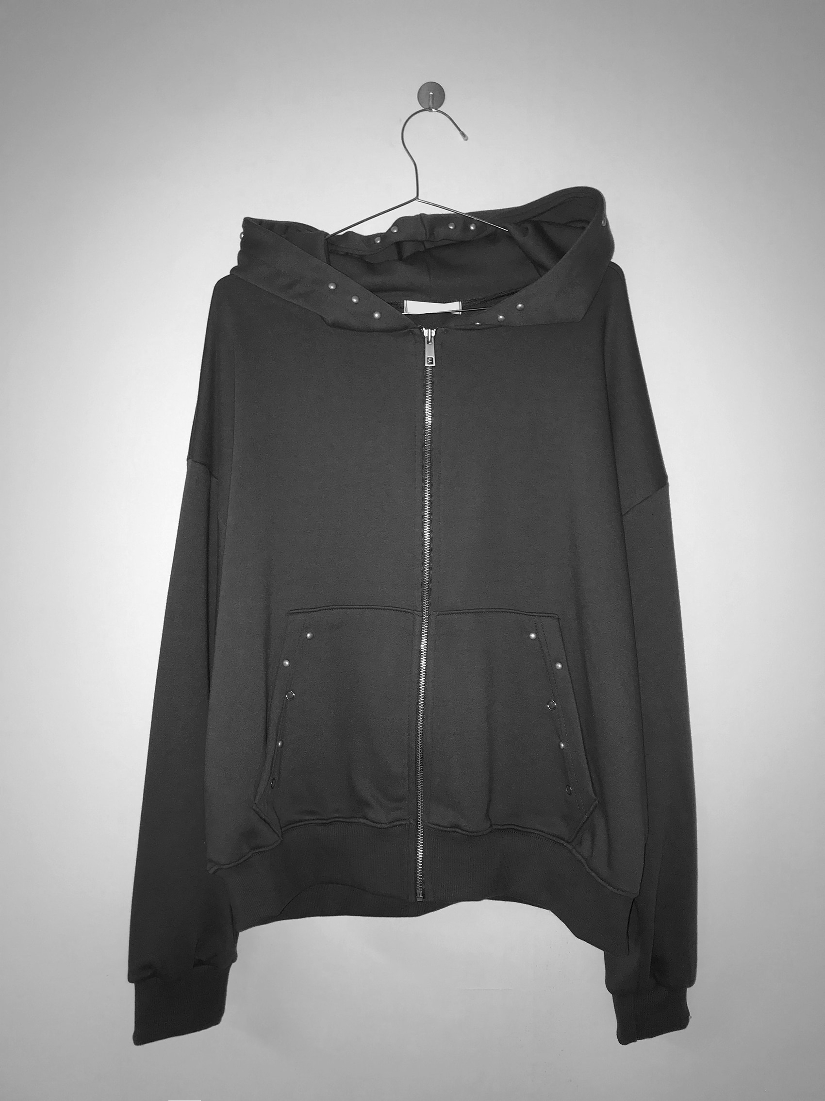 Cotton Studded Zip Hoodie