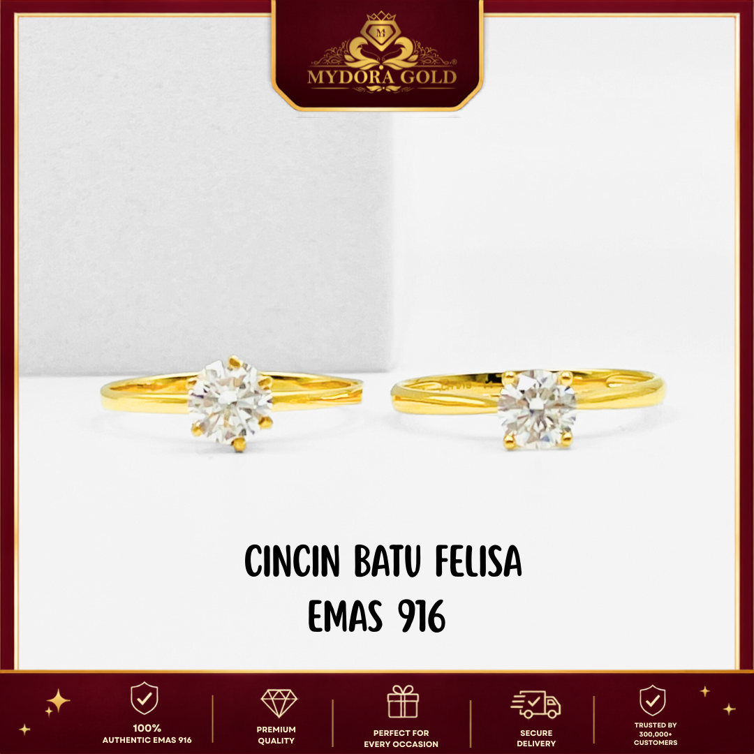 MYDORA Cincin Batu Felisa l EMAS 916/22K