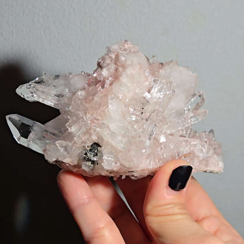 Extra pink Pink Lemurian quartz cluster from Colombia - LQ183