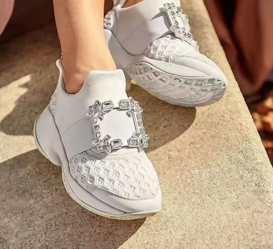 Roger Vivier Viv' Run 織物運動鞋 白色