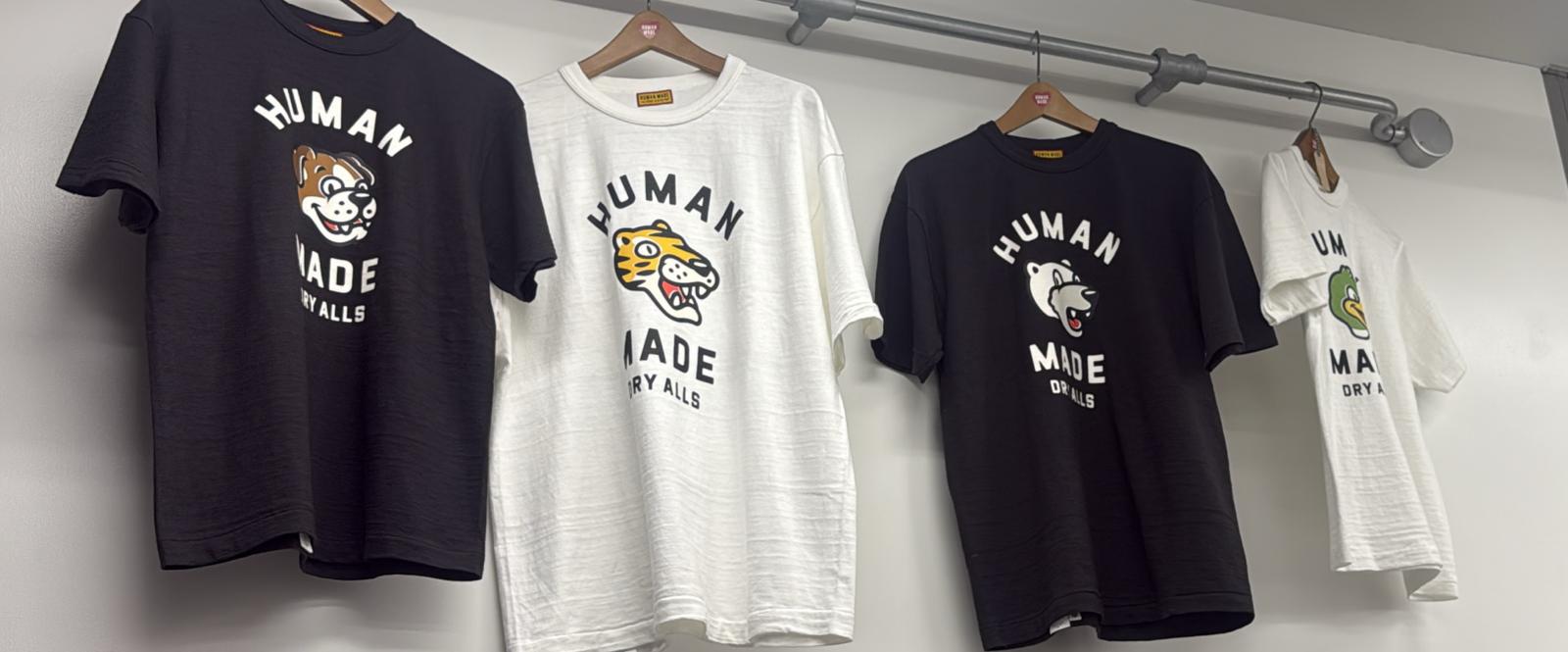 Human made GRAPHIC T-SHIRT$ Tiger / dog / duck /bwar White/ black Size S-3xl