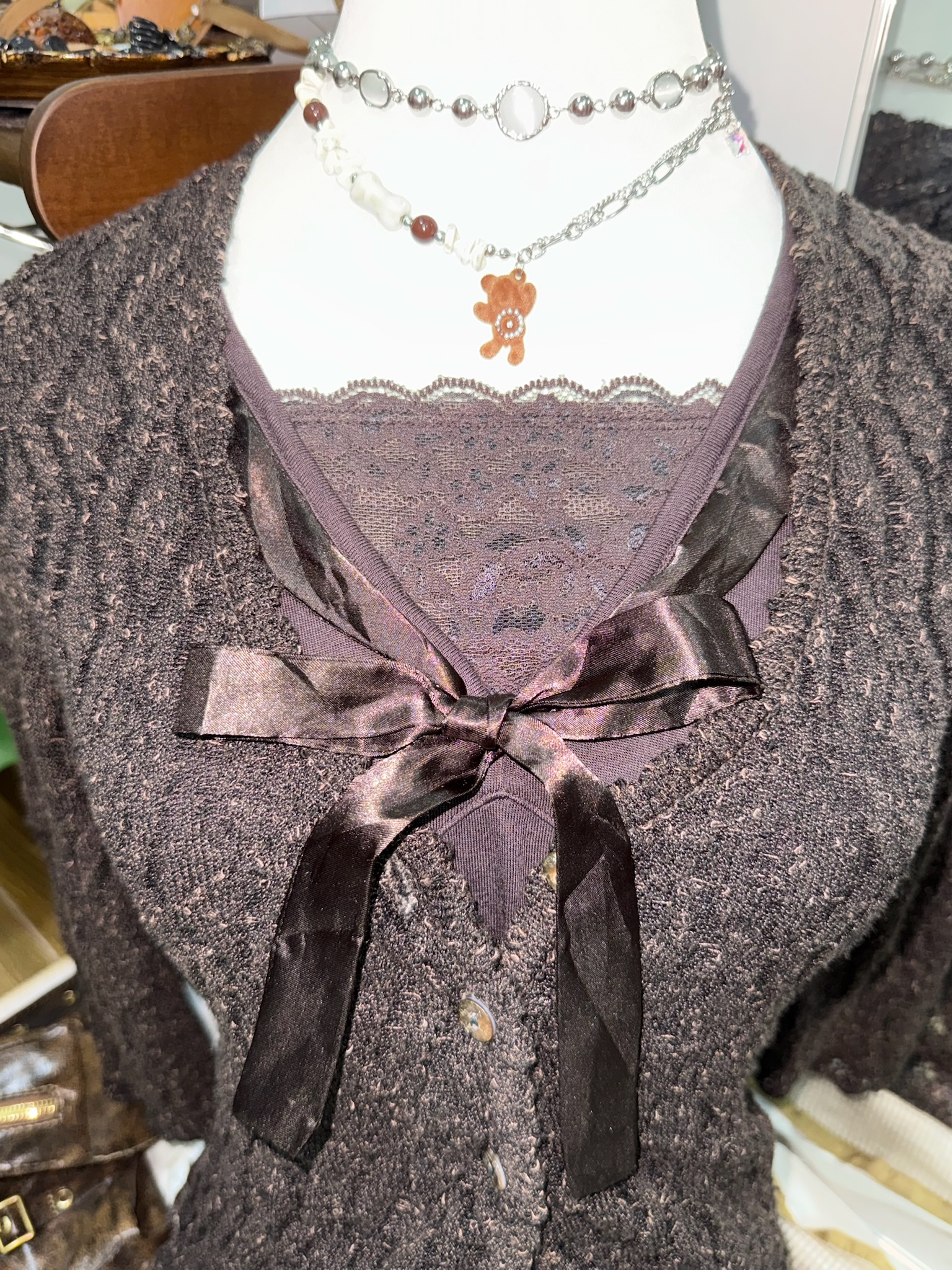 Brown Vintage Mori 2p Top Set