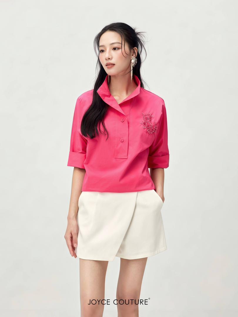 花卉图案衬衫上衣 T0775