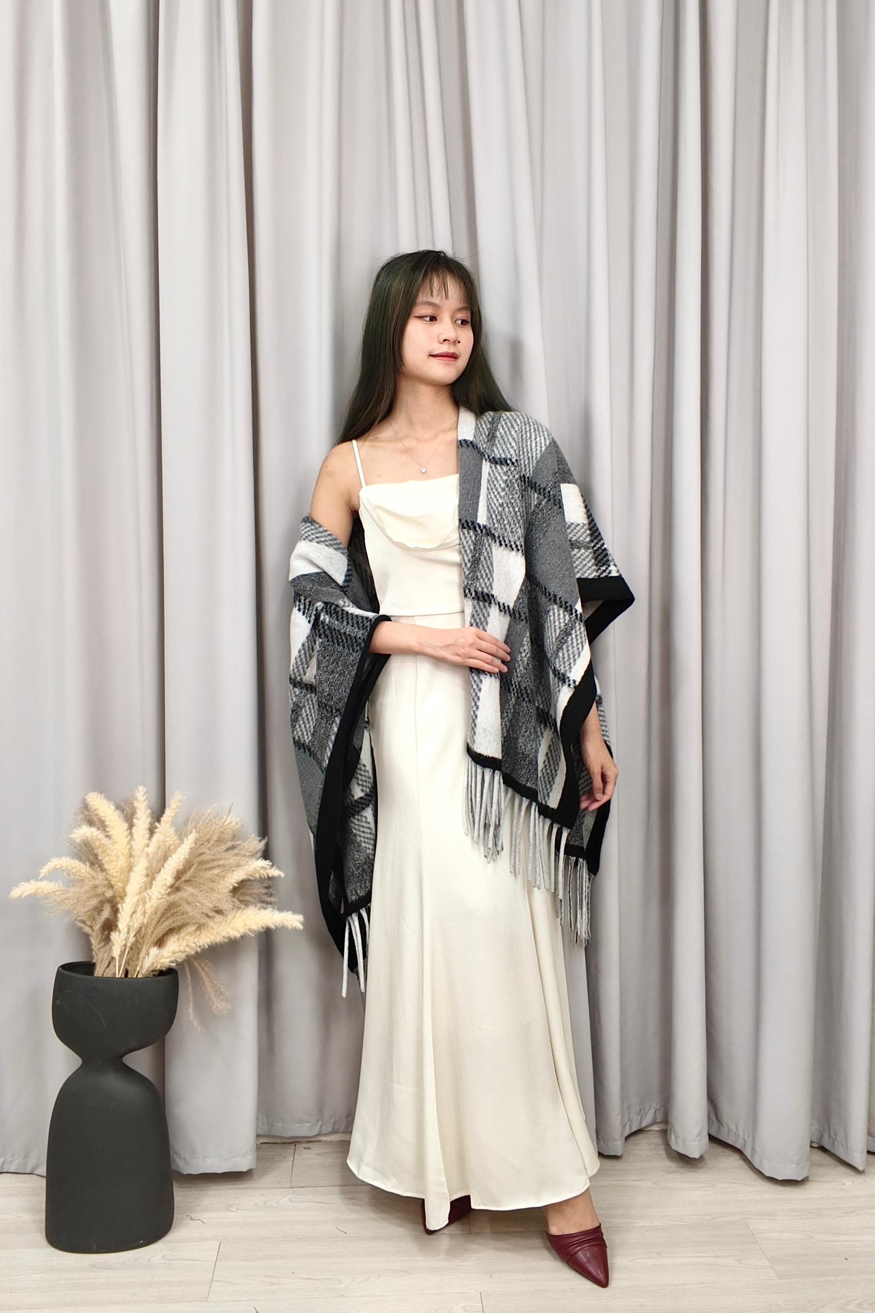 6740 Oversized Plaid Blanket Scarf Shawl