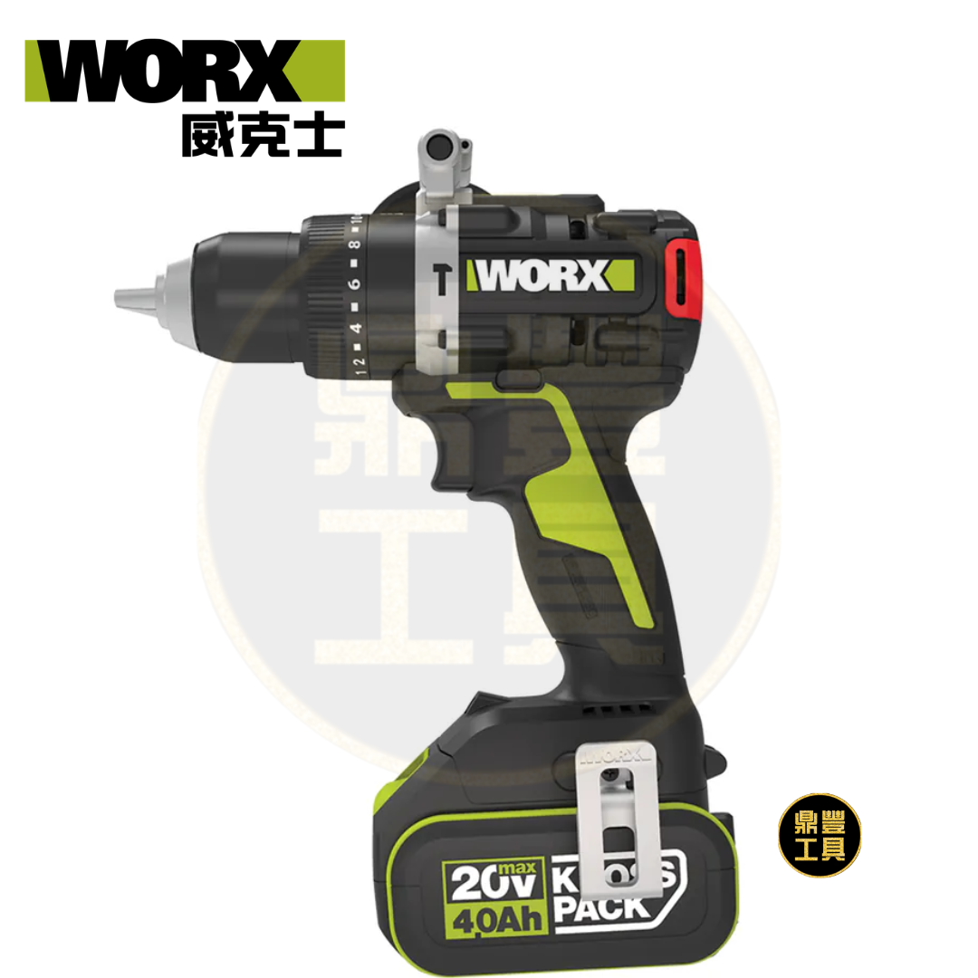 WORX WU373 20V 無刷衝擊電鑽 (4.0Ah電x2+6A充電器)