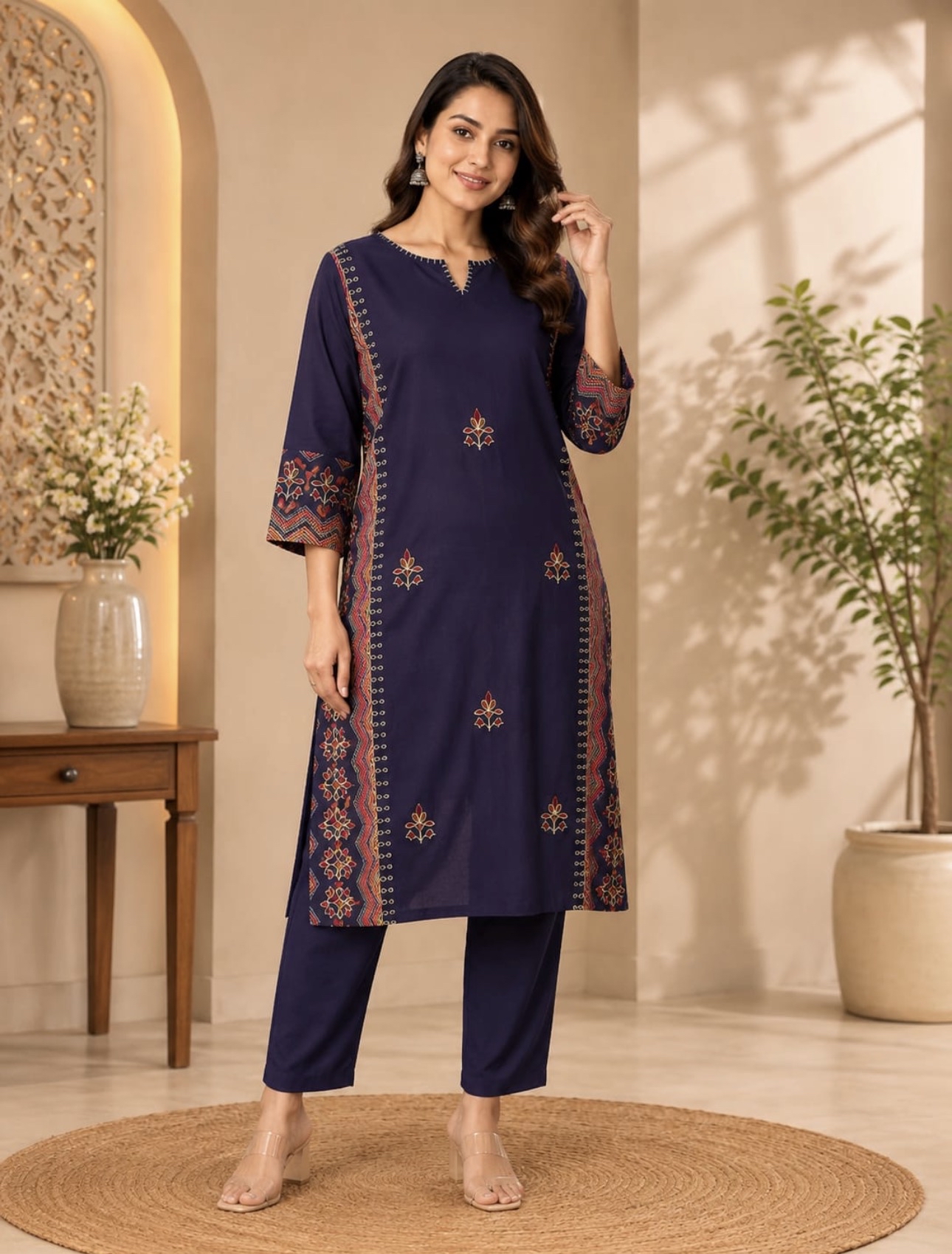 (Plus) Navy Blue Kurti 