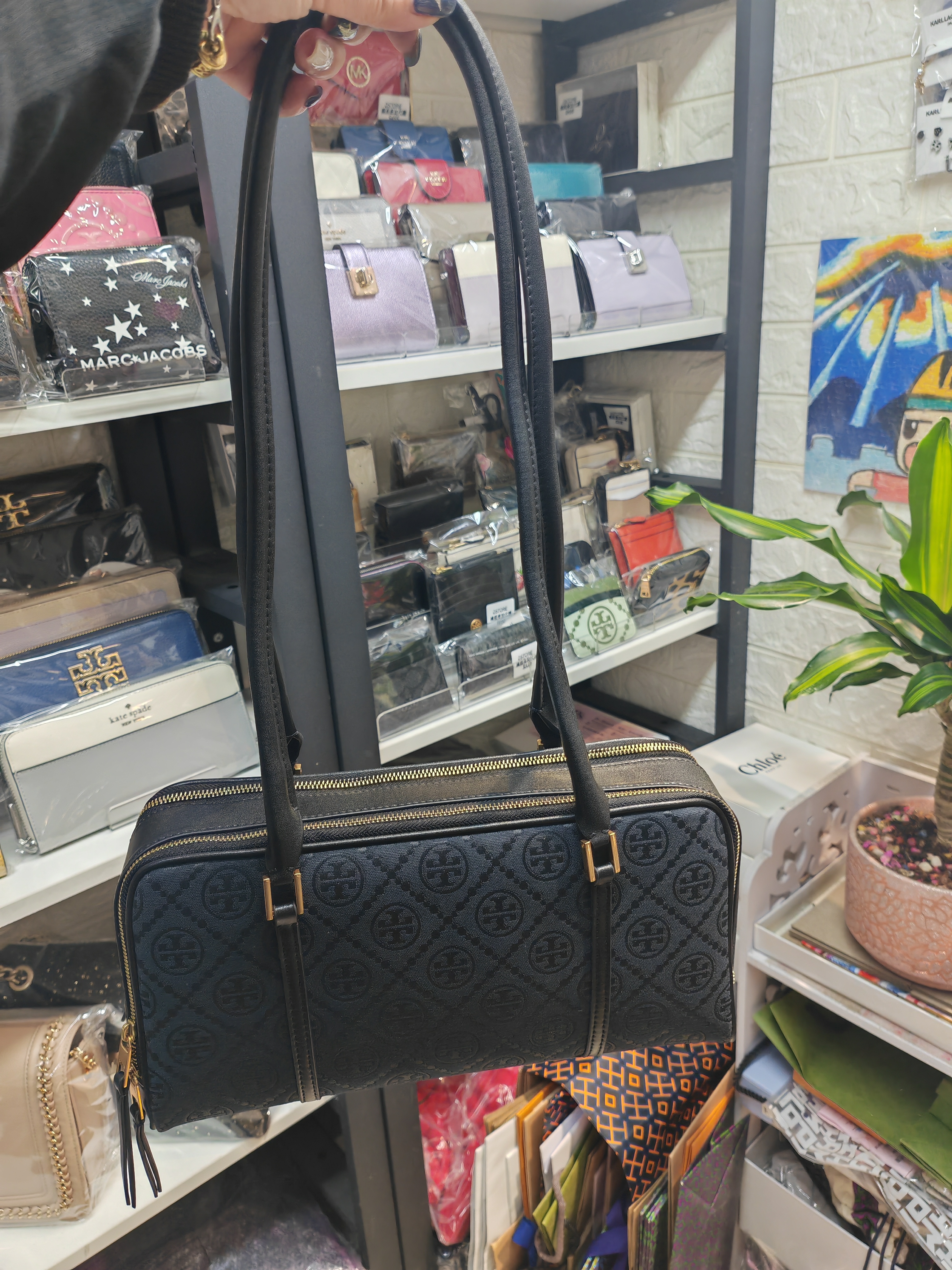 香港現貨-Tory Burch T Monogram Marshmallow Handbag