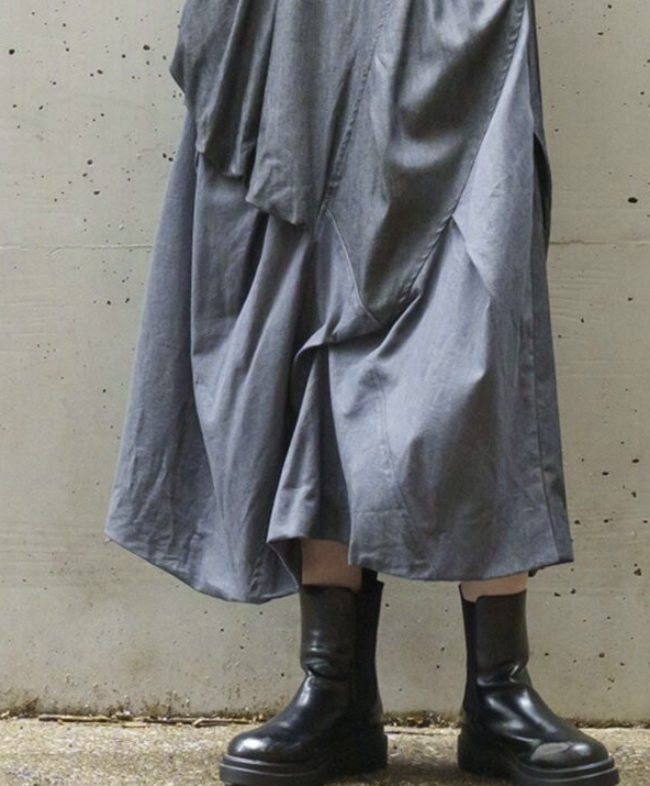 褶襇泡泡牛仔長裙 - 2026 流行穿搭  女士長裙 春秋冬時尚穿搭 成人休閒 日常穿搭 易於配搭 日本直送   #JP-I-260002