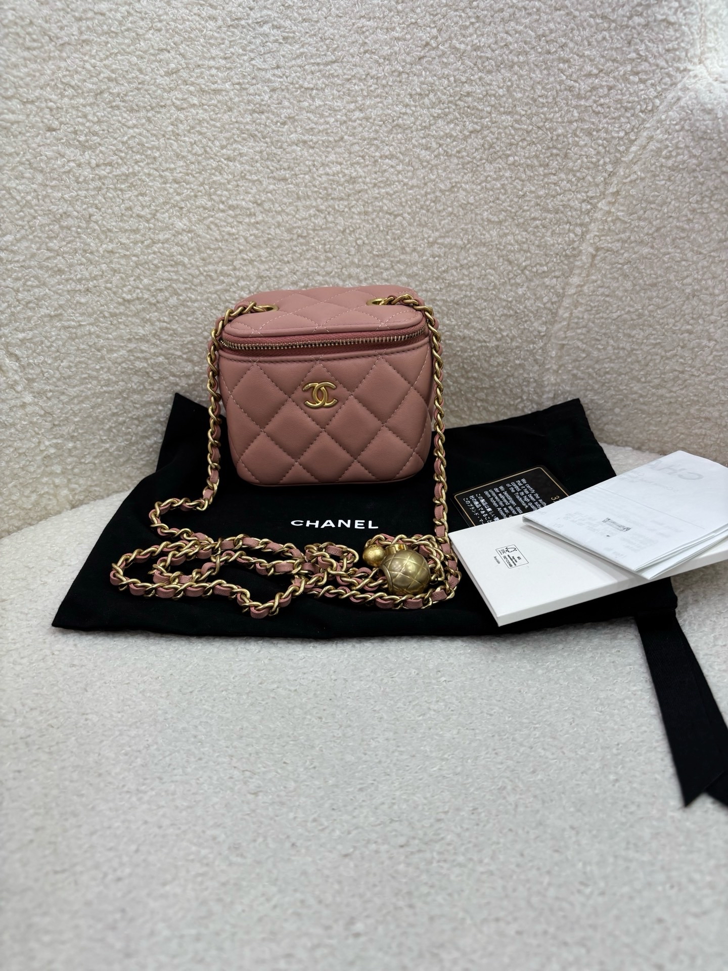 Pre-owned Chanel Caviar Mini Vanity With Classic Chain