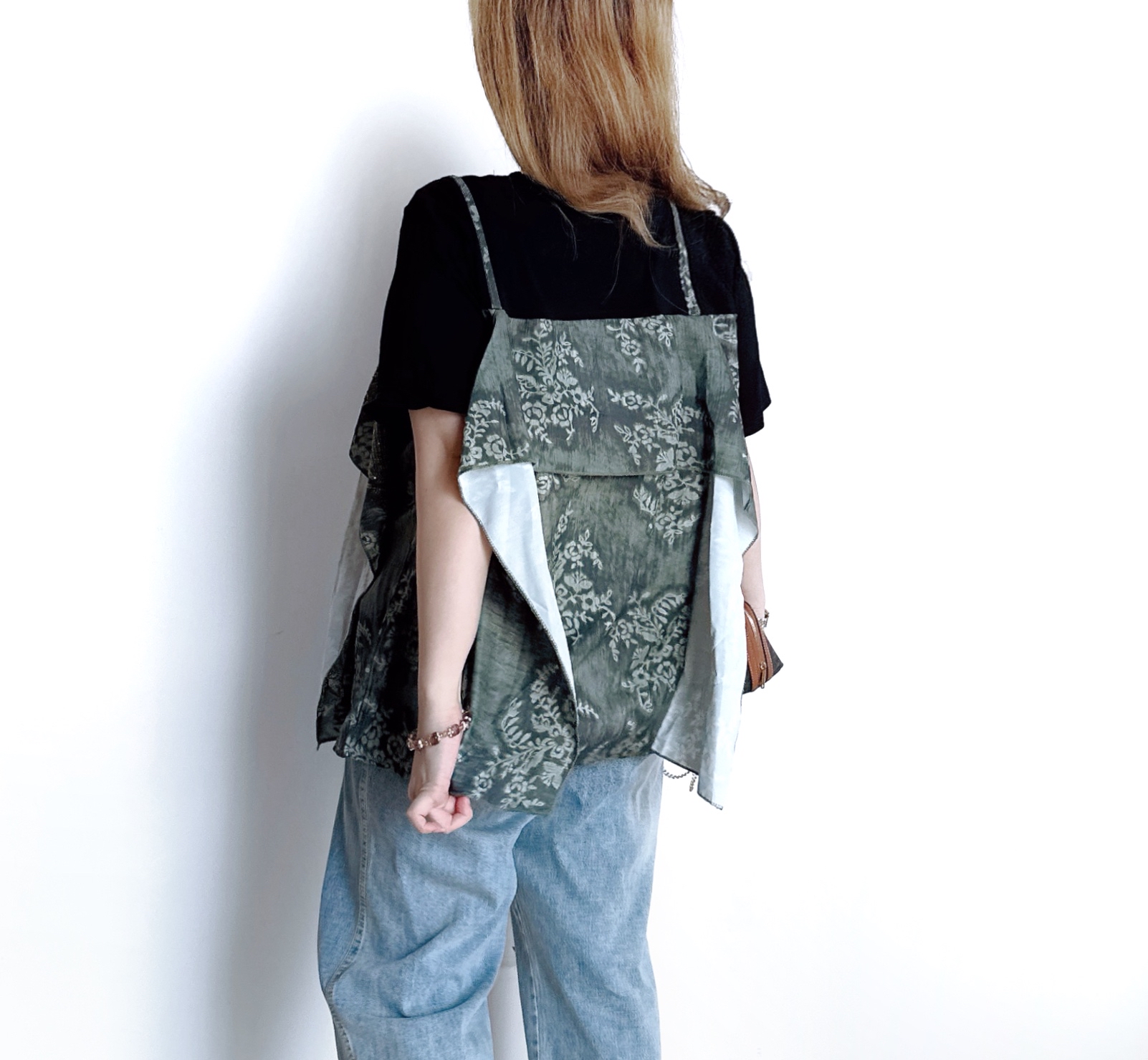 🌼初春優惠🍀 假兩件吊帶民族印花Tee