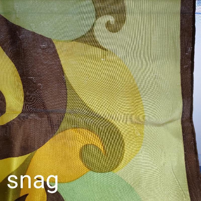 Vintage 1960-70s German Psychedelic Paisley Pattern Yellow Square Neck Scarf / Head Scarf (MT1602-3)