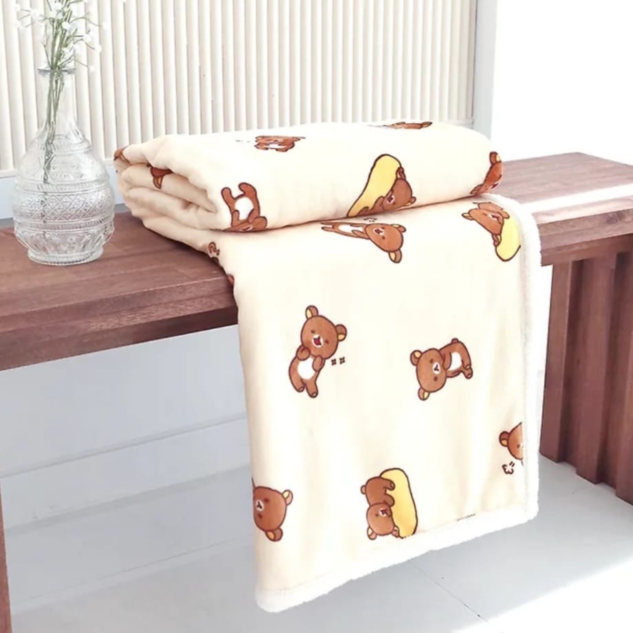 《預訂貨品》全新韓國限定 Rilakkuma 毛毯（淺黃包）