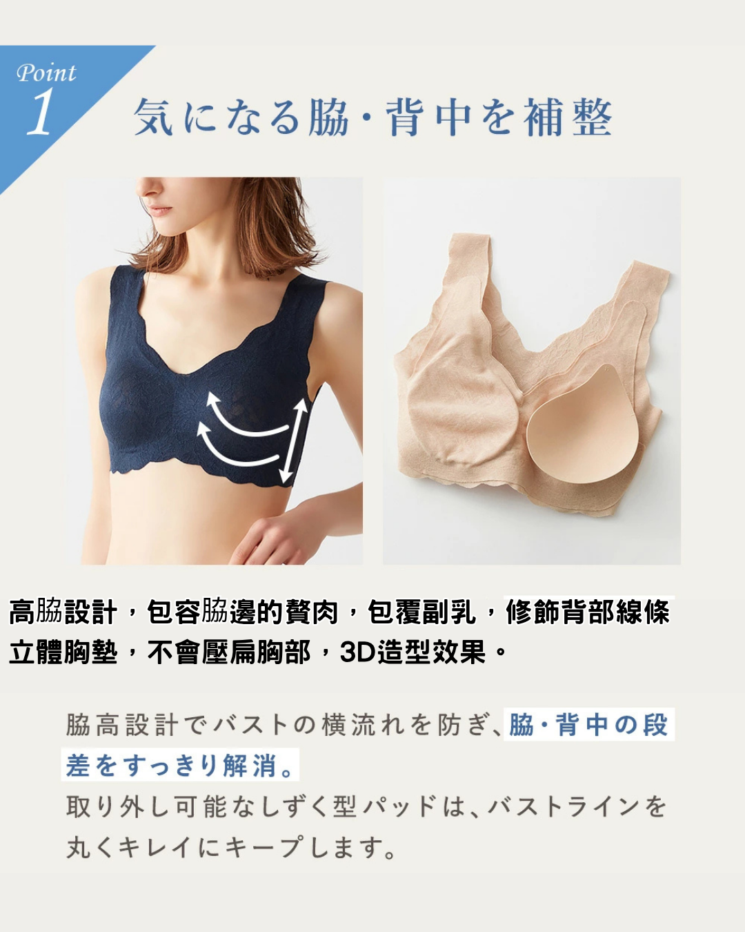 日本代購【 日本直送 GUNZE KIREILABO 完全無縫 蕾絲 無鋼圈 改善 副乳 美胸 背心型 胸圍 | non wire lace bra top  】 ﻿