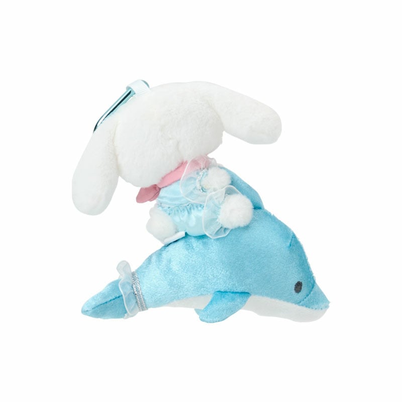 現貨｜Sanrio Cinnamoroll 玉桂狗 閃亮海豚系列 日版 吊飾 毛公仔 連心形扣 (13328-1)