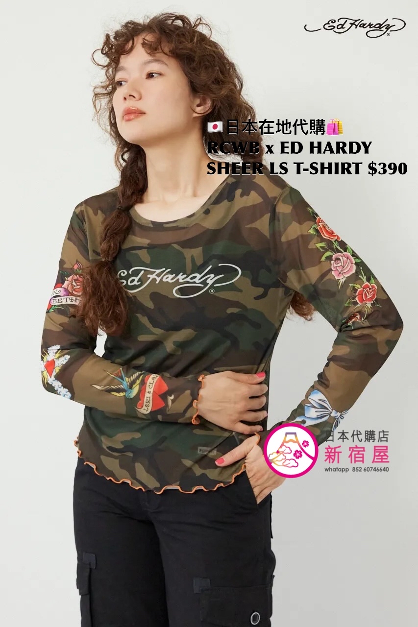 RODEO CROWNS WIDE BOWL x ED HARDY SHEER L/S T-SHIRT