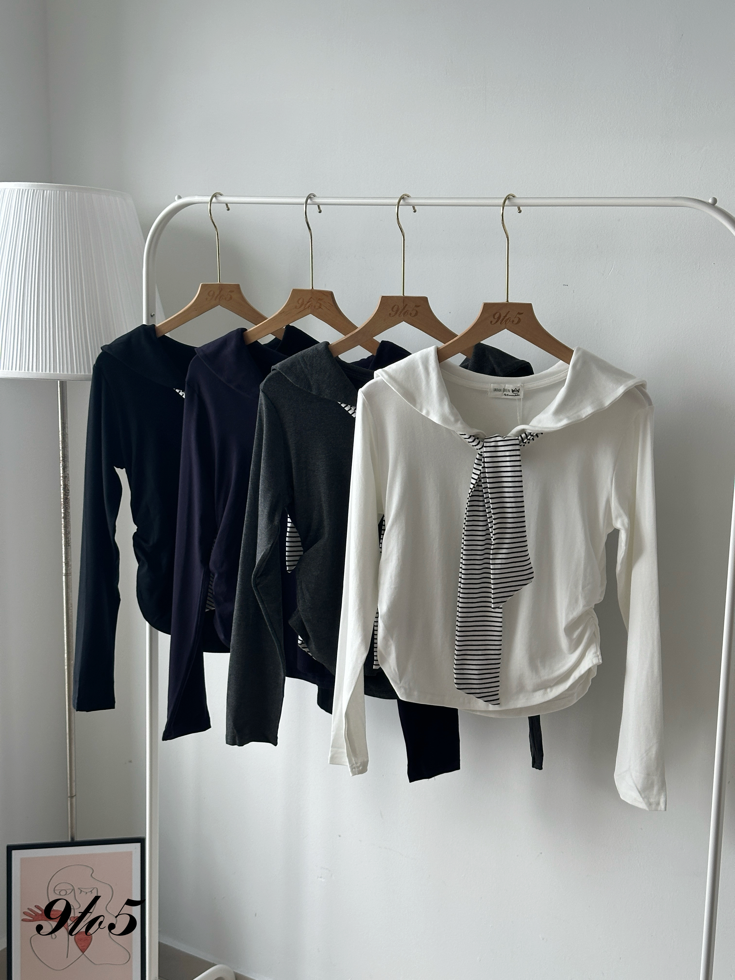 T4202 Long Sleeve Preppy Top - 4 Colors 