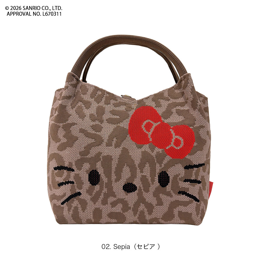日本直送！Hello Kitty × ROOTOTE DELI V-Neck LEO 豹紋針織手袋