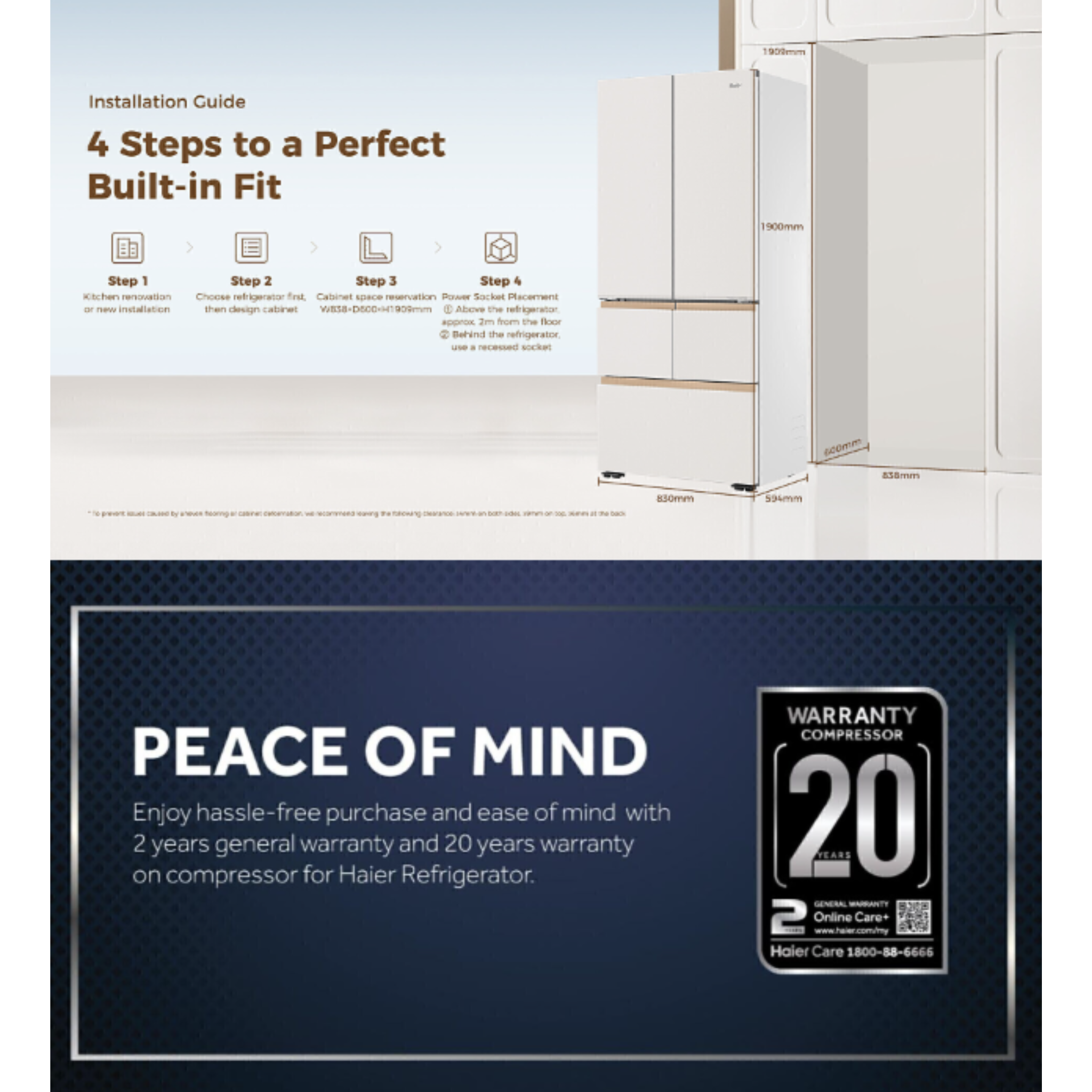 Haier 616L Multi-Door Inverter Glass Fridge (HRF-IM616FG)