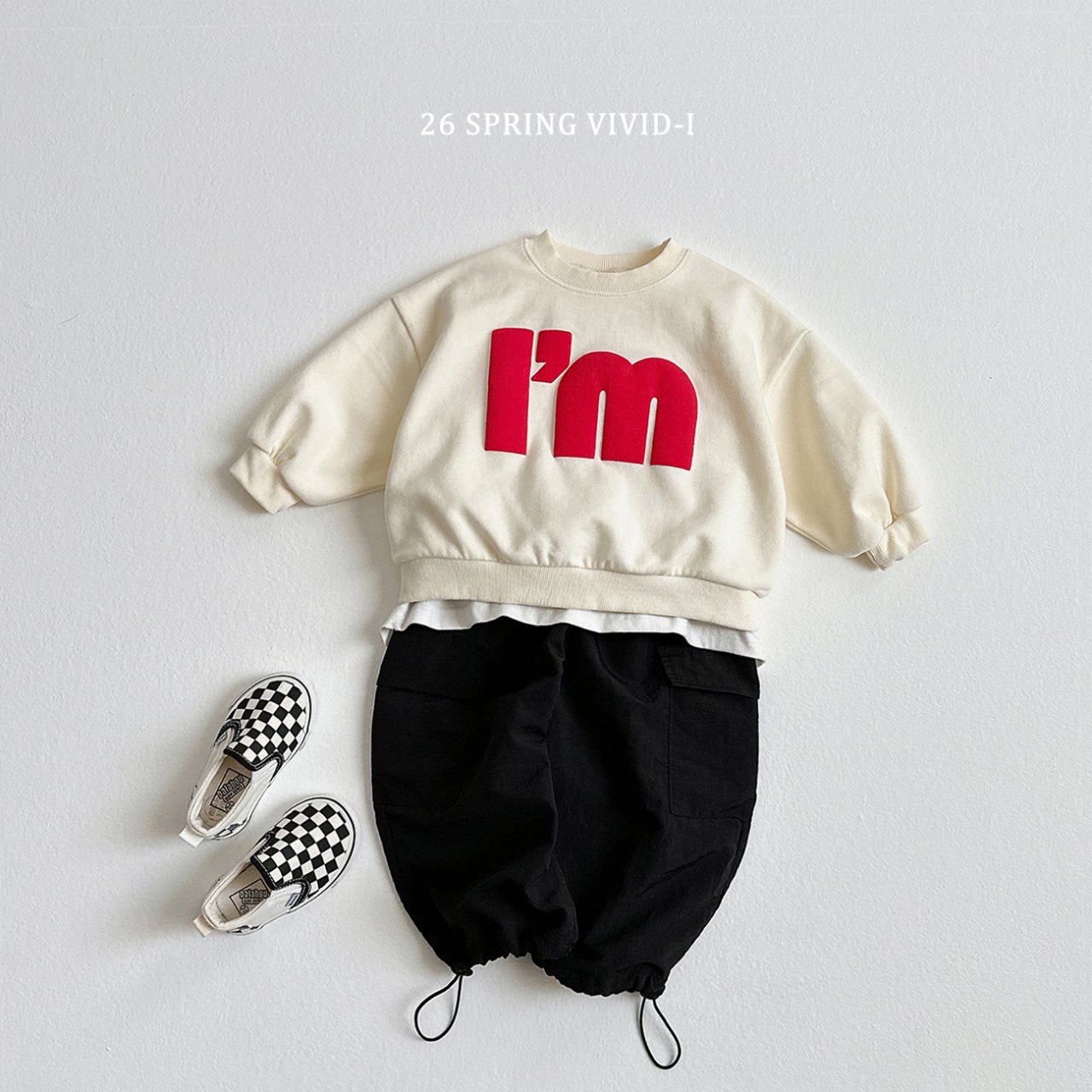 🌸預訂 韓國直送🌸🇰🇷VIVIDI三色立體字母印花寬鬆衛衣