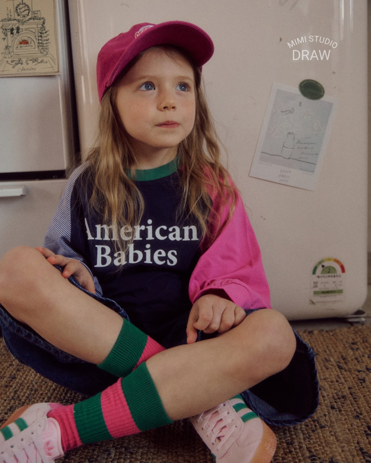 Bymimi | 薄款Patchwork Tee(Navy L105-115)