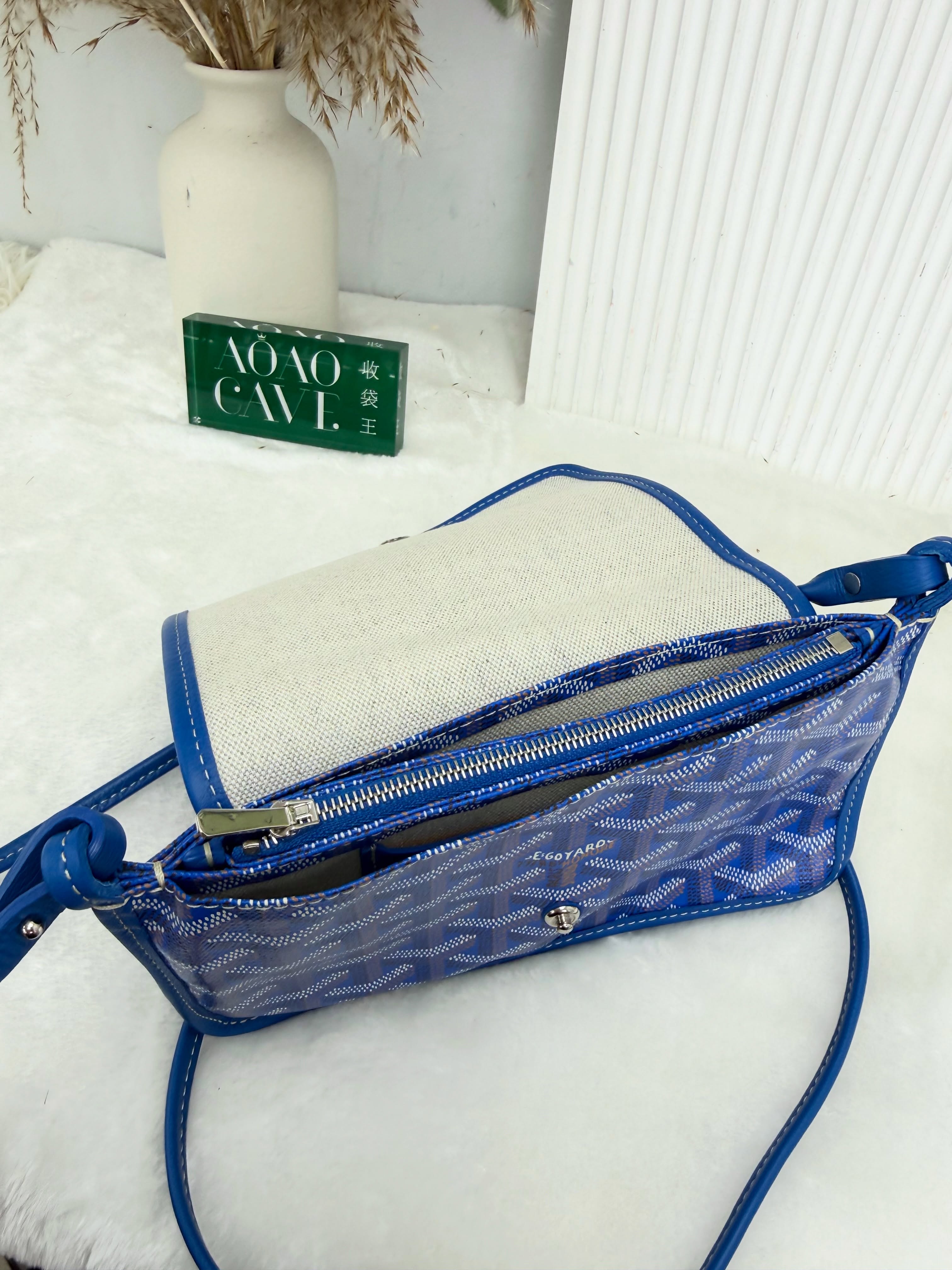 Goyard 👜 PRE OWNED 💼藍色老花信封包 💙