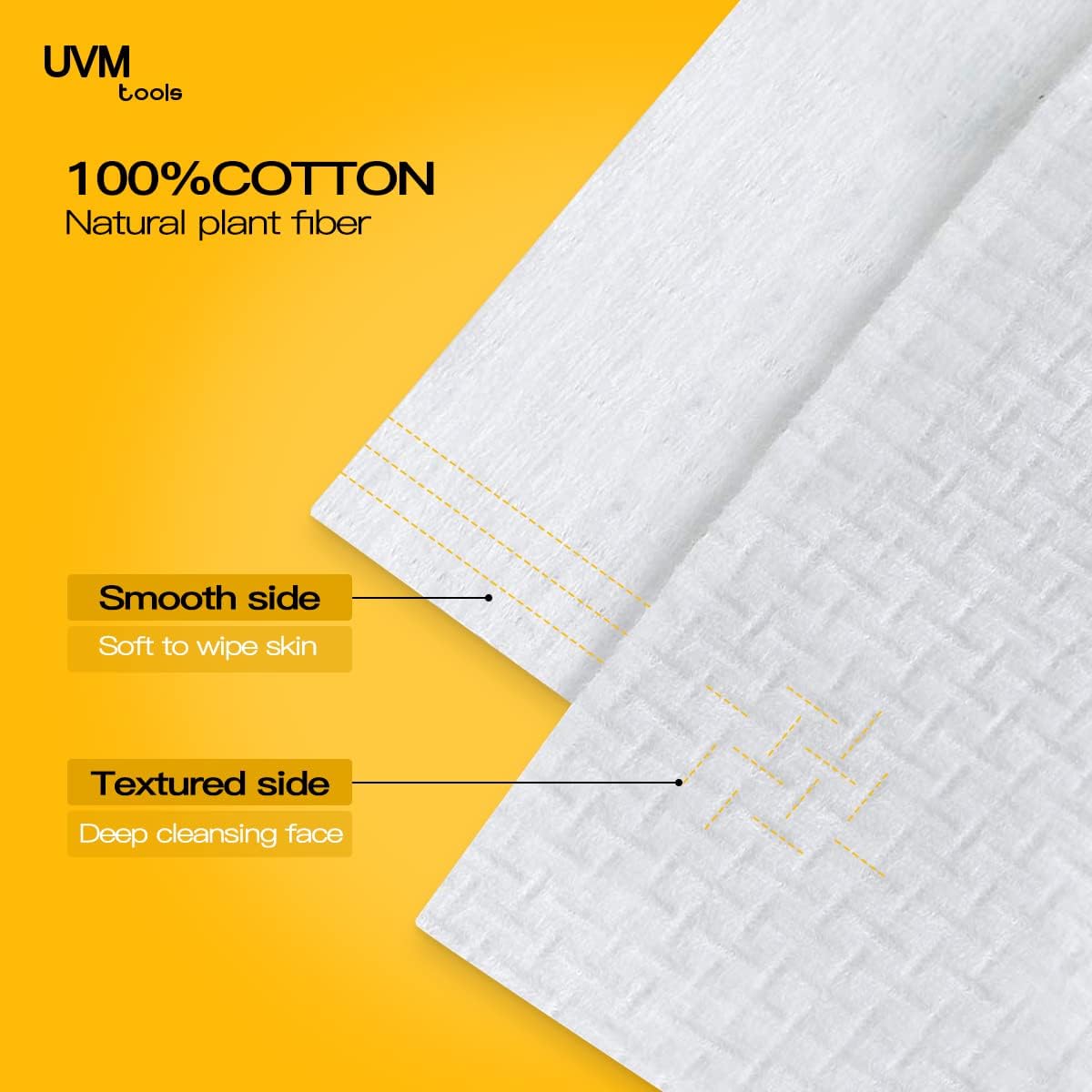 UVM tools 一次性 柔軟 洗臉巾 (60片裝-EF紋) 適用於嬰兒洗臉、護膚、卸妝