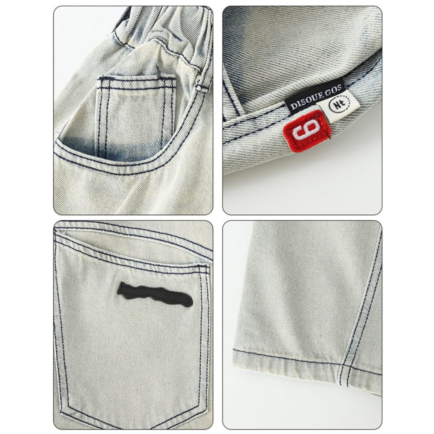 男仔春秋款兒童直筒牛仔長褲