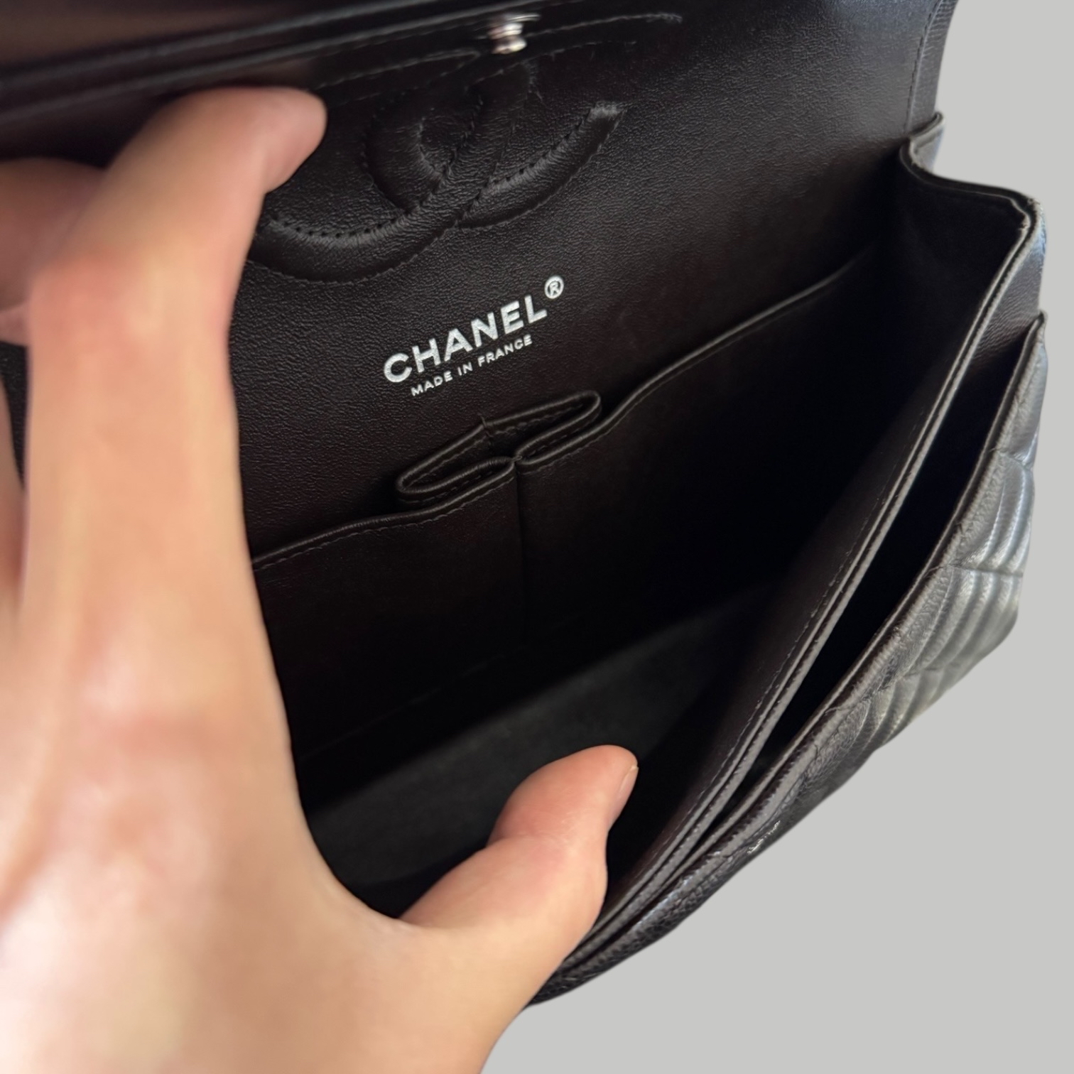 Chanel Caviar CF25 朱古力啡銀扣