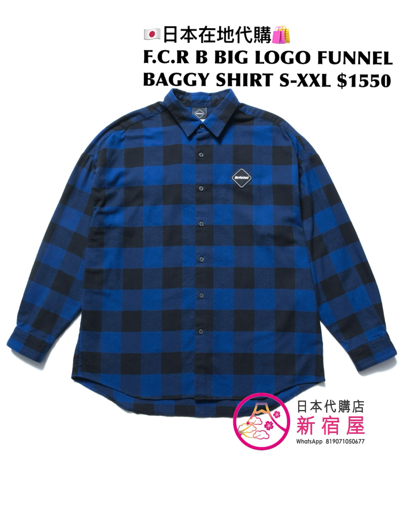 F.C.R B BIG LOGO FLANNEL BAGGY SHIRT